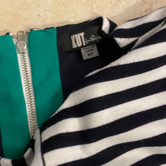 Formal stripped knee-length dress - Picture 2 of 4